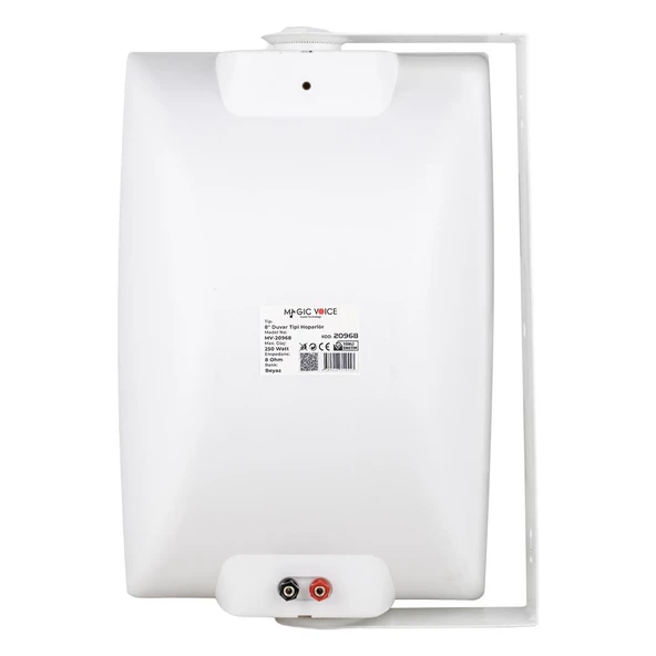 Magicvoice İki Yollu 8 İnç 20cm 250W 100V Trafosuz Beyaz Hoparlör Duvar Tipi Sütun Hoparlör - 7