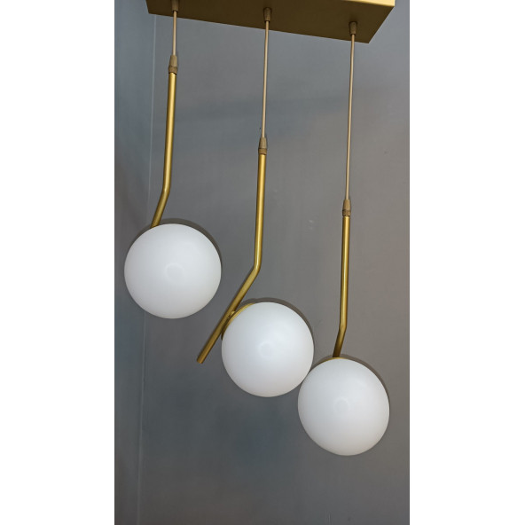 GOLD BEYAZ CAMLI SARKIT AVİZE 3'LÜ - 3