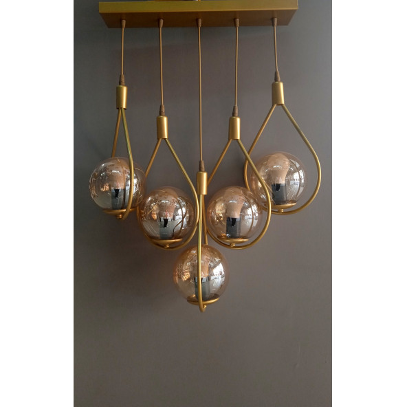 GOLD DAMLA SARKIT AVİZE 5'Lİ