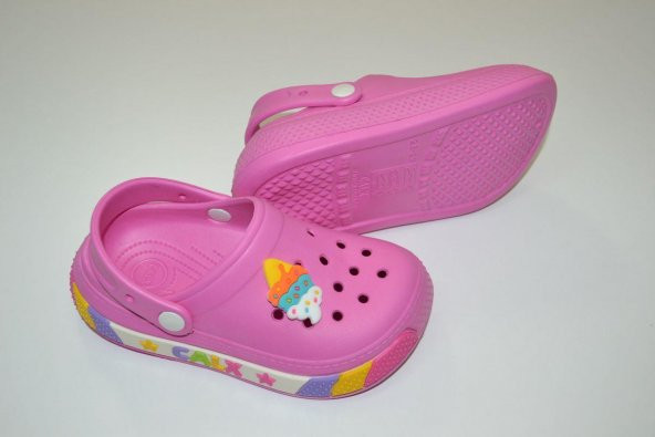 CALX KIZ ÇOCUK OKUL ÖNCESİ PEMBE RENK DONDURMA SÜSLEMELİ EVA MALZEMELİ SABO TERLİK - Resim 2