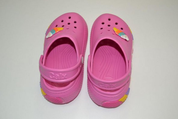 CALX KIZ ÇOCUK OKUL ÖNCESİ PEMBE RENK DONDURMA SÜSLEMELİ EVA MALZEMELİ SABO TERLİK - Resim 3