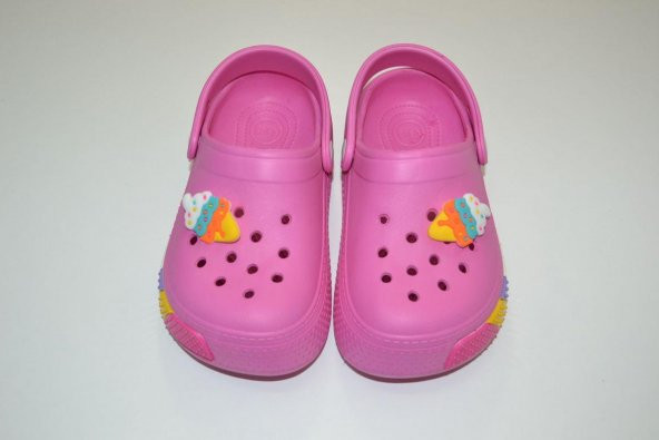 CALX KIZ ÇOCUK OKUL ÖNCESİ PEMBE RENK DONDURMA SÜSLEMELİ EVA MALZEMELİ SABO TERLİK - Resim 4