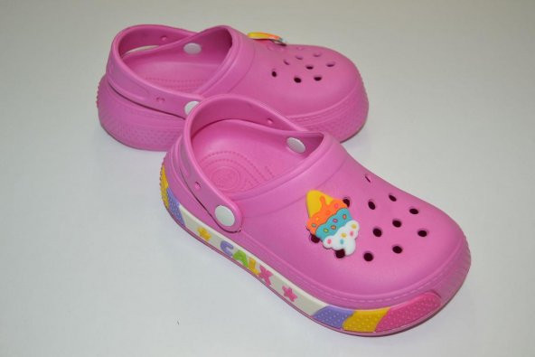 CALX KIZ ÇOCUK OKUL ÖNCESİ PEMBE RENK DONDURMA SÜSLEMELİ EVA MALZEMELİ SABO TERLİK - Resim 5