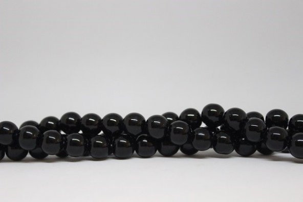 Onix (Oniks) Taşı Parlak YARIM Dizi 12mm (18cm uzunluğundadır)