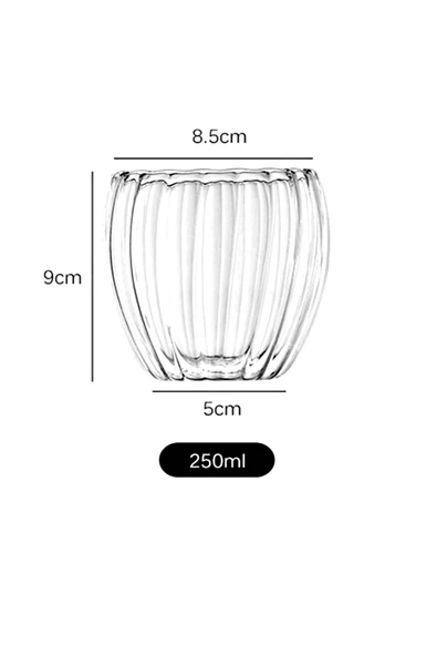 2li Cidarlı Borosilikat Tarz Origami Burgulu Bardak Çay Süt Kahve Kupası Sıcak Soğuk İçecek Bardağı - 4