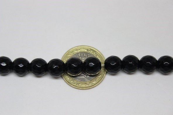 Onix (Oniks) Taşı Faset Kesim YARIM Dizi 10mm (18cm uzunluğundadır) - Resim 2