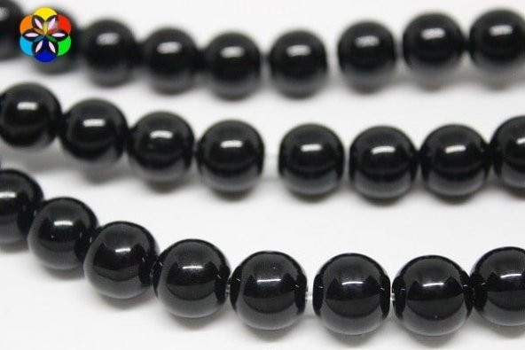 Onix (Oniks) Taşı Parlak YARIM Dizi 10mm (18cm uzunluğundadır) ürün görseli