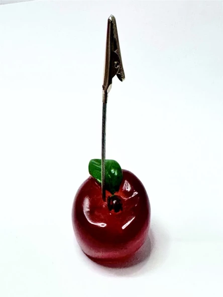 4 Adet Karışık Elma Şeklinde Not Tutucu Metal Kıskaç Notluk Not Tutacağı Kağıt Tutacağı - 4