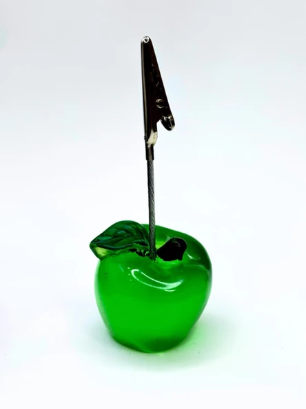 4 Adet Karışık Elma Şeklinde Not Tutucu Metal Kıskaç Notluk Not Tutacağı Kağıt Tutacağı - 5