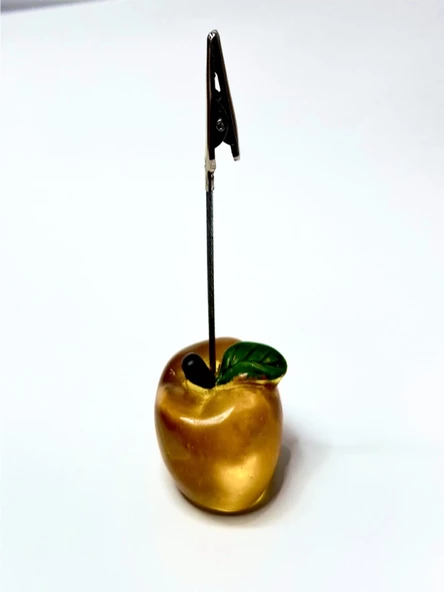 4 Adet Karışık Elma Şeklinde Not Tutucu Metal Kıskaç Notluk Not Tutacağı Kağıt Tutacağı - 3