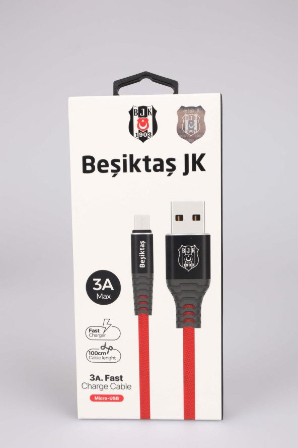 BEŞİKTAŞ ORJINAL LİSANSLI SAMSUNG Data+Sarj Kablosu KBL-1903 3A Micro Usb 1m (5x8)*40 - 1