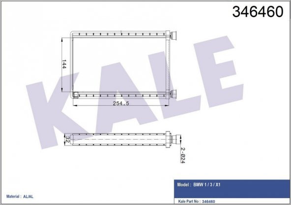 KALE 346460-KALORİFER RADYATÖRÜ 1 SERİSİ-3 SERİSİ-X1