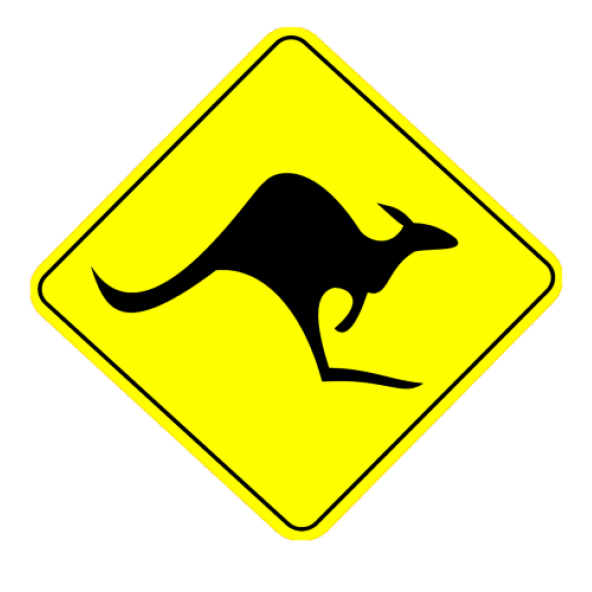 Kanguru Trafik Yol İşareti Posteri