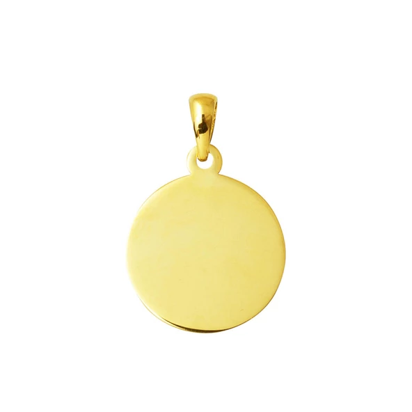 1.5 cm Çaplı 14 Ayar Altın Plaka Kolye Ucu ürün görseli