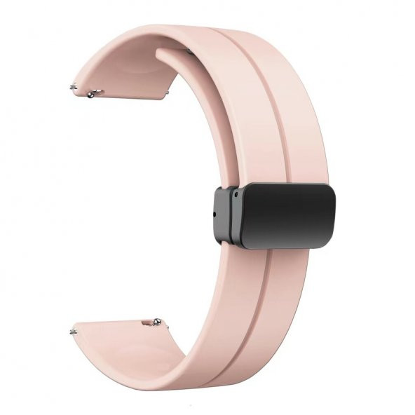 KNY Xiaomi GTR 47 MM (22MM) İçin Manyetik Kopçalı Renkli Silikon Kayış-Kordon KRD-84 Pembe