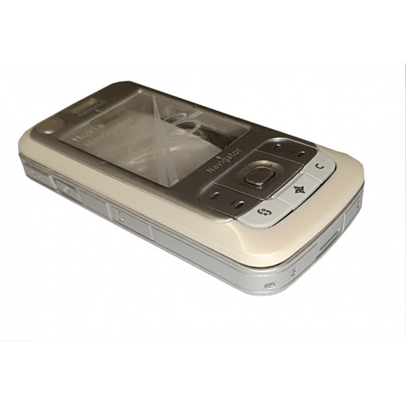Nokia 6110N Full Kasa Kapak Tuş Takımı 6110N Uyumlu Beyaz Renk Orta Kasa Ön Kapak Arka Kapak