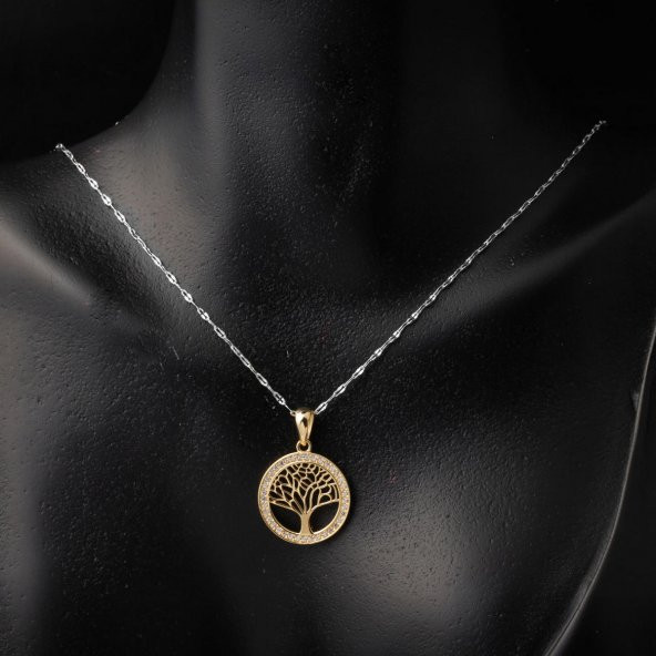 Yaşam Ağacı 14 Ayar Altın Kolye Ucu - Resim 2