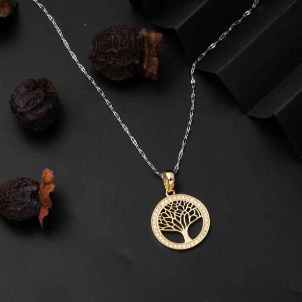 Yaşam Ağacı 14 Ayar Altın Kolye Ucu - Resim 4