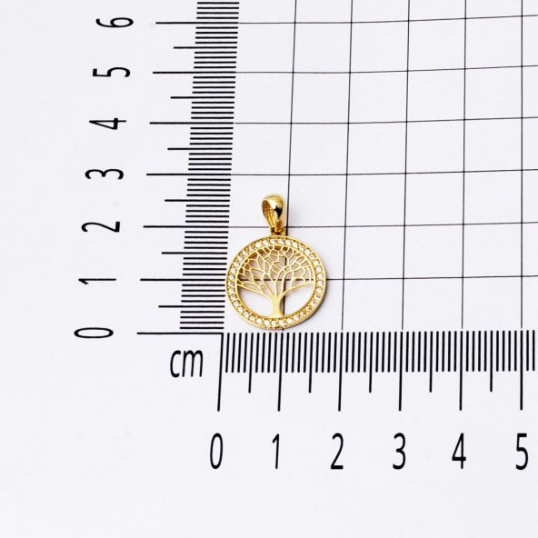Yaşam Ağacı 14 Ayar Altın Kolye Ucu - Resim 5