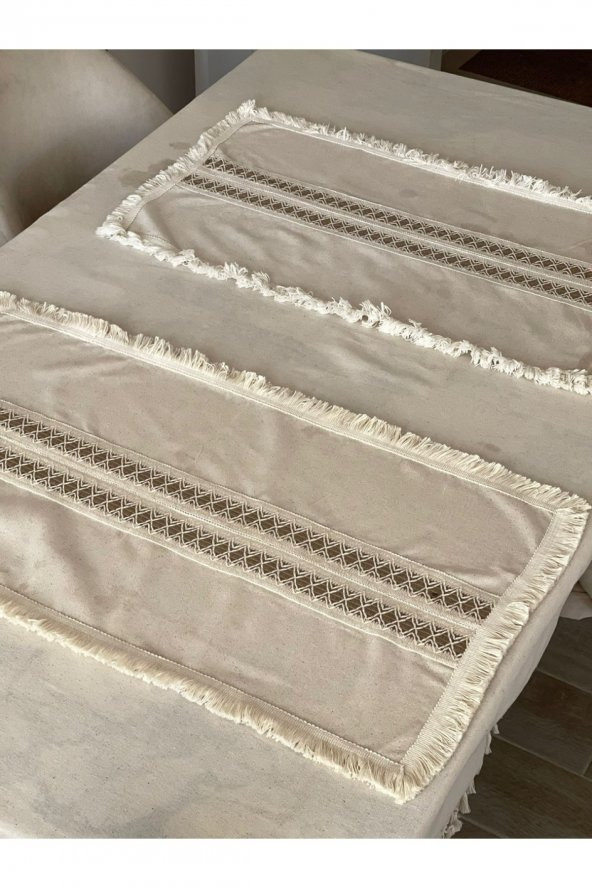 Ham Keten Krem 2li Vintage Runner (40 x 80) - 3