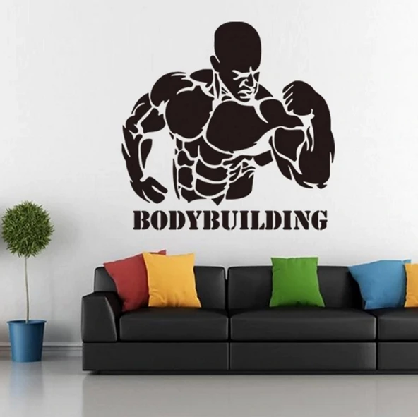Vücut Geliştirme Erkek Spor Salanları Dekorasyonu İçin Dekoratif Sticker Çıkartma