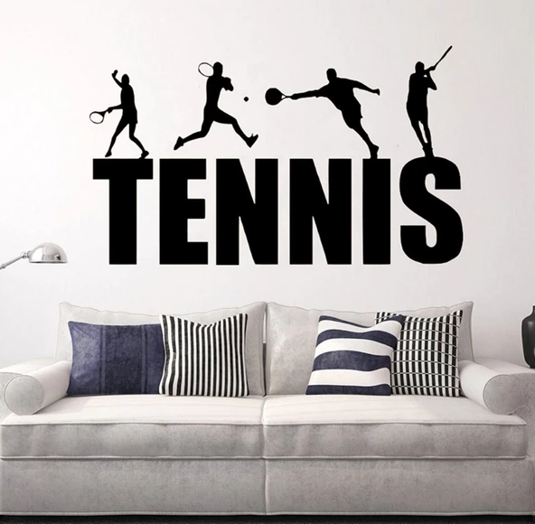 Tenis Kulüpleri Tenis Salonları Dekorasyonu İçin Dekoratif Sticker Çıkartma