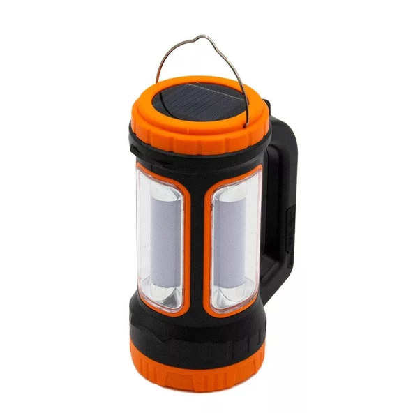 POWERMASTER MH-818A ŞARJLI + SOLAR 5 MODLU ÇOK FONKSİYONLU 3W+15W IŞILDAK EL FENERİ - 4