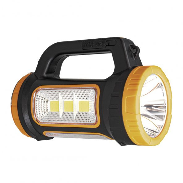 POWERMASTER MH-818A ŞARJLI + SOLAR 5 MODLU ÇOK FONKSİYONLU 3W+15W IŞILDAK EL FENERİ