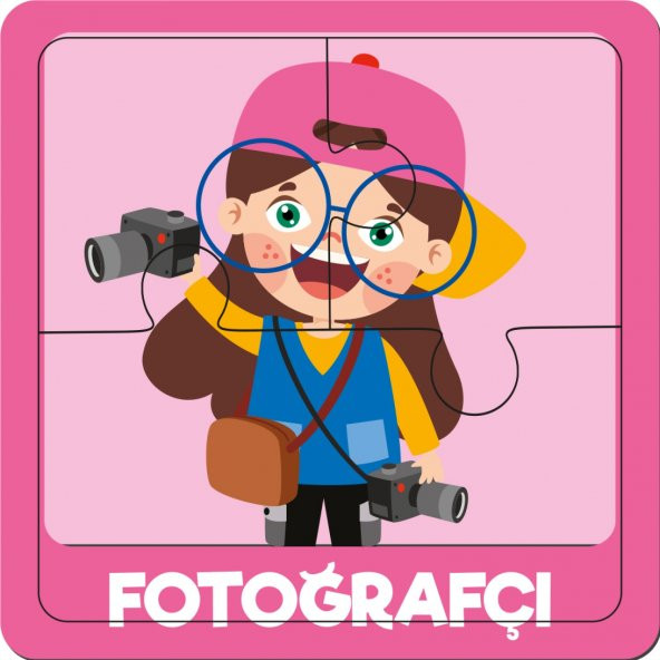 Sevimli Fotoğrafçı İlk Puzzlem Çocuklar İçin Eğitici-Öğretici Ahşap Oyuncak 3 Parça