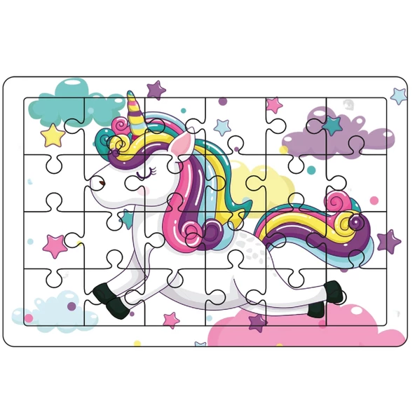 Unicorn İlk Puzzlem Çocuklar İçin Eğitici-Öğretici Ahşap Oyuncak 24 Parça