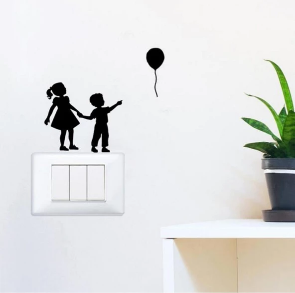 Işık Anahtarı Çocuk Temalı Dekoratif Yaratıcı Sticker Çıkartma Duvar