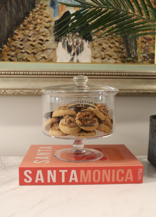 Ayaklı Cam Saklama Kabı 20 Cm