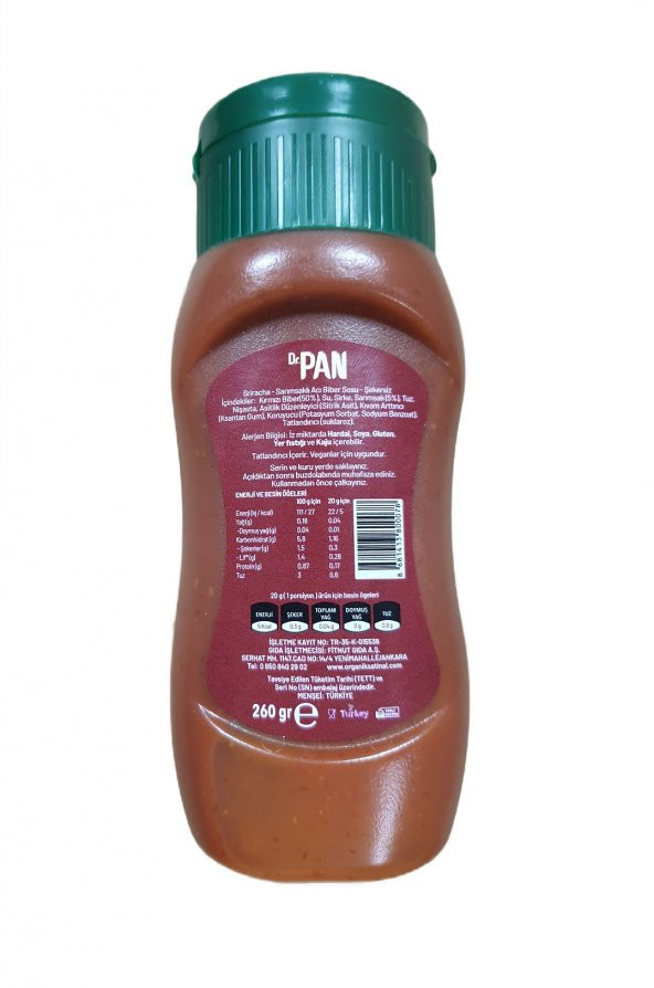 Dr. Pan 2li Şekersiz Sos Paketi Hardal ve Sriracha Sosu 260 gr X 2 Adet Şekeriz Düşük Kalorili - 2