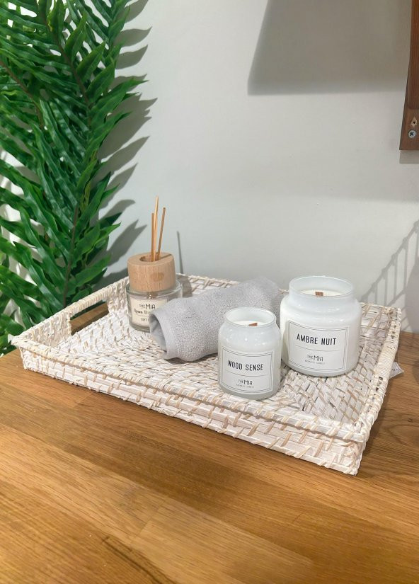 The Mia Hasır Tepsi Dikdörtgen 45x31x6 cm - 2