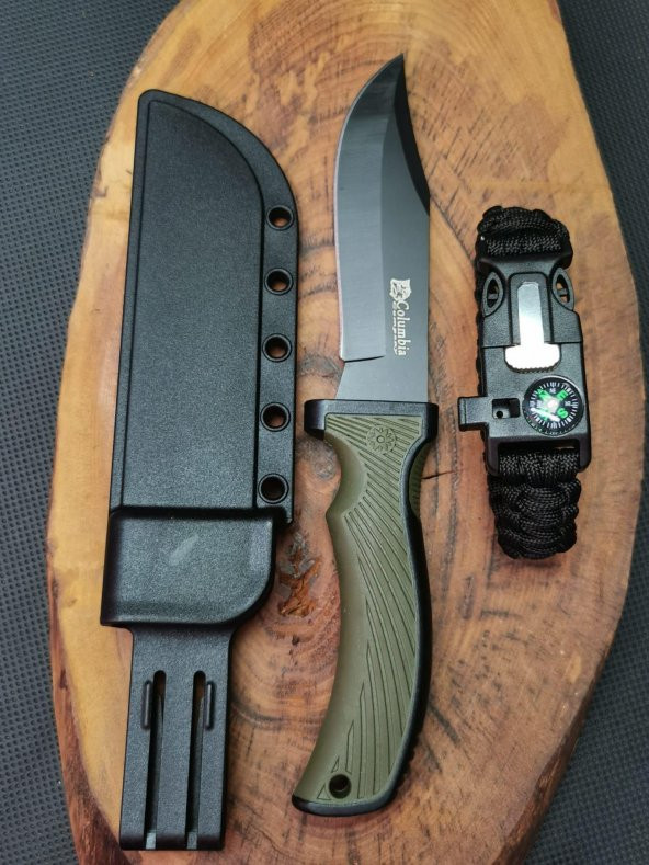 BİL-TEK SHOP Outdoor Kamp Outdoor 21 cm Avcı Bıçağı ve Bileklik Seti