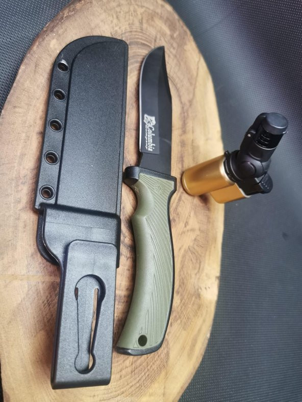 BİL-TEK SHOP Outdoor Kamp Outdoor 21 cm Avcı Bıçağı ve Çakmak Seti