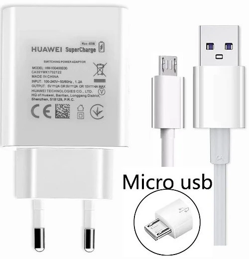Orjinal Huawei P9 Lite Super Charge 4A 40W Hızlı Şarj Cihazı ve Micro USB Data Kablosu
