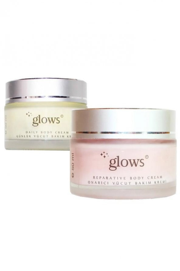 Glows Gümüş İçerikli Onarıcı Vücut Bakım Kremi  +  Gümüş İçerikli Nemlendirici Vücut Bakım Kremi