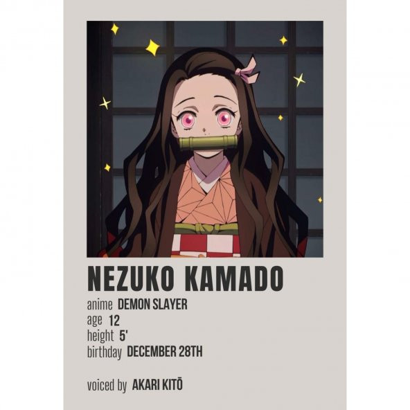 Nezuko Kamado Ahşap Poster