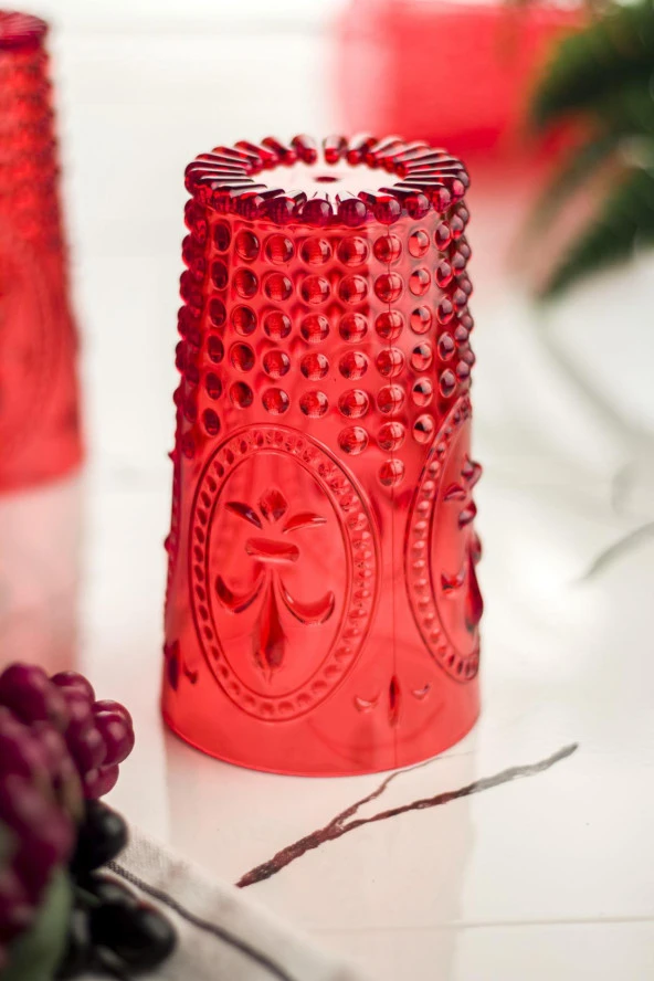 Akrilik Kırmızı Tekli Uzun Bardak & Su Meşrubat Bardağı 750 ml ( Büyük Boy & Cam Değildir ) - Resim 3