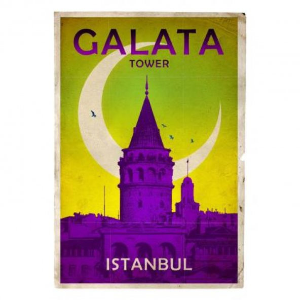 Galata Kulesi Ahşap Poster
