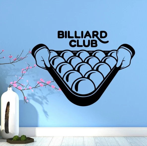 Bilardo Dükkanı Salonu Dekorasyonu İçin Dekoratif Sticker Çıkartma