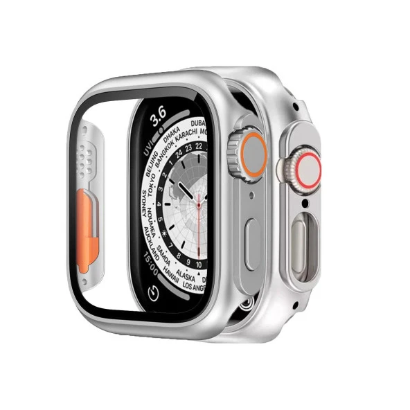 BİNANO APPLE WATCH 40MM ULTRA DÖNÜŞTÜRÜCÜ GÜMÜŞ KASA VE EKRAN KORUYUCU