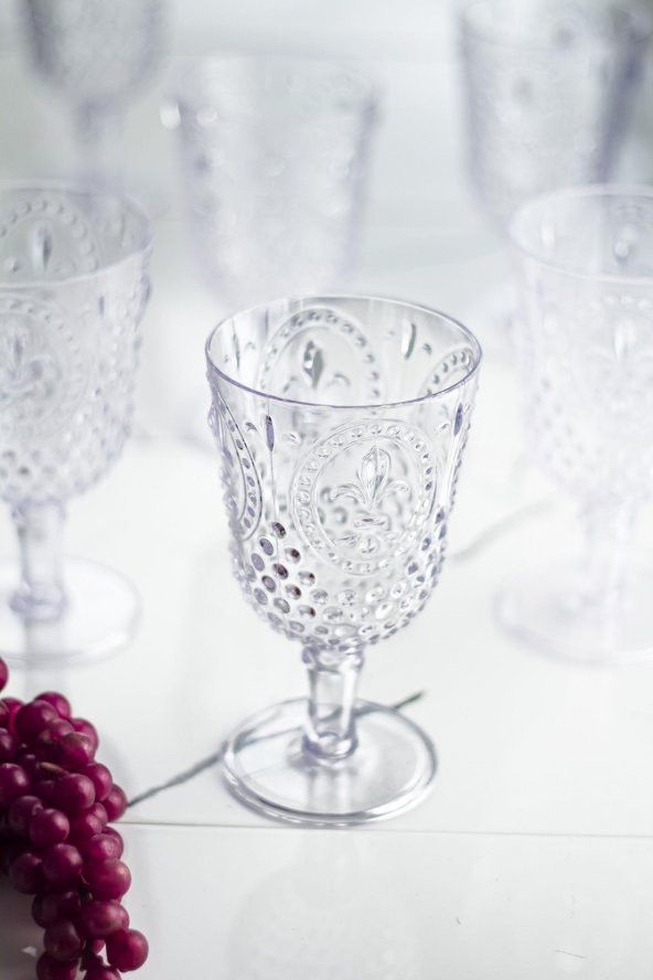 Akrilik Şeffaf 6lı Kadeh & Su Meşrubat Kahve Yanı Bardağı 450 ml ( Cam Değildir ) - 2