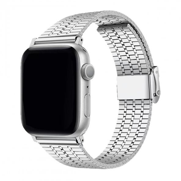 E2M APPLE WATCH 42-44-45-49MM KRD-29 METAL GÜMÜŞ KORDON