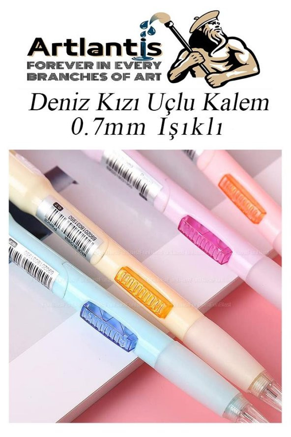 Işıklı Dinazor Uçlu Kalem Seti Mavi 0.7 mm 1 Paket Dinazor Başlıklı Versatil Kalem Süslü Silikonlu Hediyelik Kalem - 4