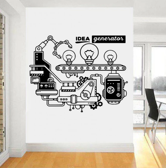 Ofis, Çalışma Odası Yaratıcı Motivasyon Planlama Mekanizma Duvar Sticker Çıkartma