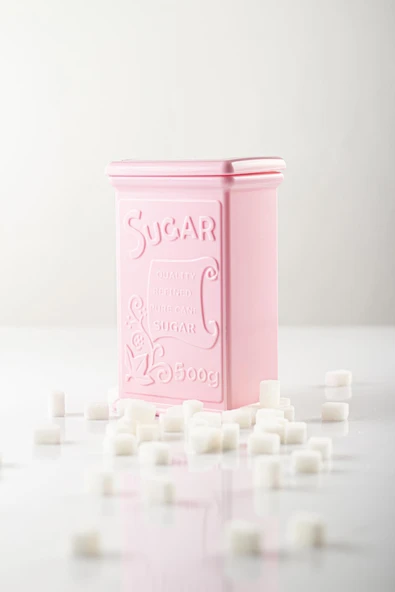 Akrilik Soft Pembe Şeker Kahve Çay Kavanozu 500 Ml (Vakum Kapak ) - 6