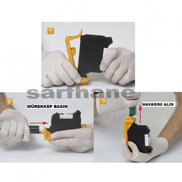 Ekoset Hp 45 uyumlu Siyah Kartuş Dolum seti ve 100ml Mürekkep - Resim 2