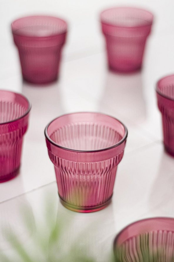 Akrilik Mürdüm Tekli Kısa Bardak & Su Meşrubat Kahve Yanı Bardağı 300 ml ( Cam Değildir ) - Resim 3